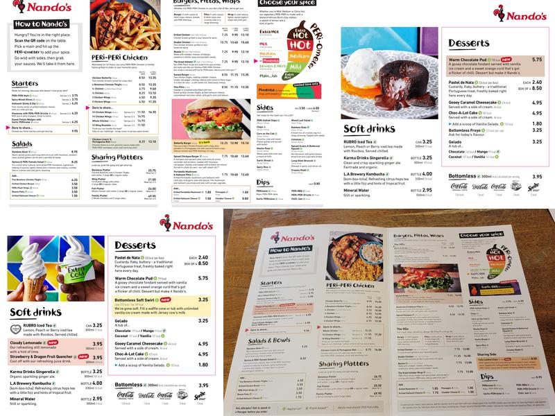 Nando's Warrington - Junction 9 Retail Park Menu