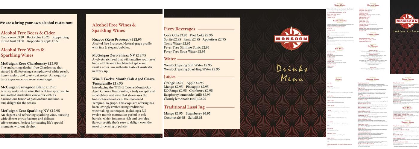 Monsoon Indian Cuisine Menu