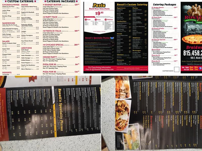 Rosati's Pizza Menu