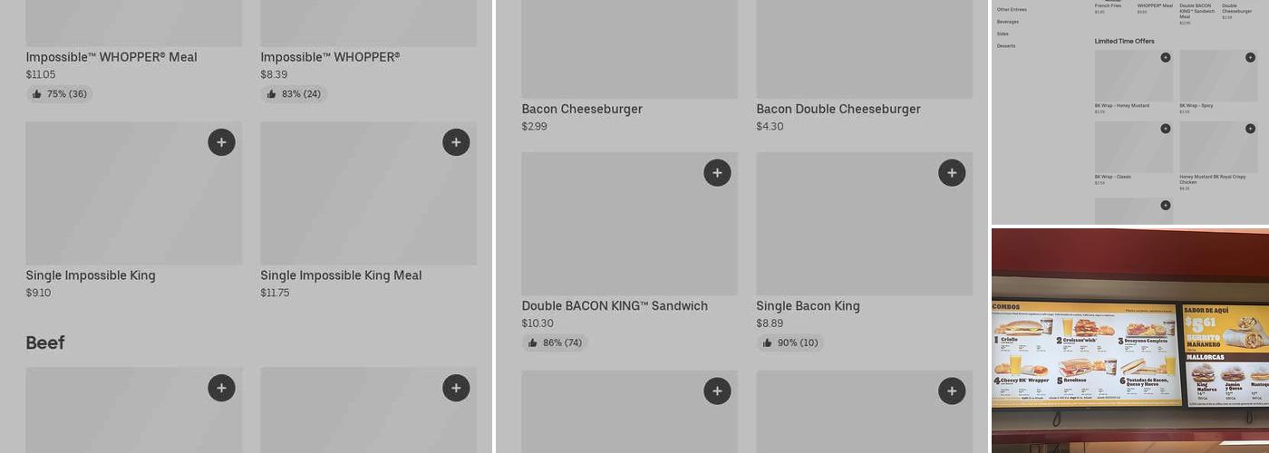Burger King Menu