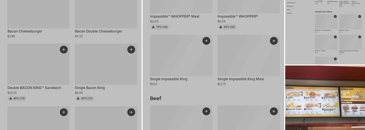 Burger King Menu