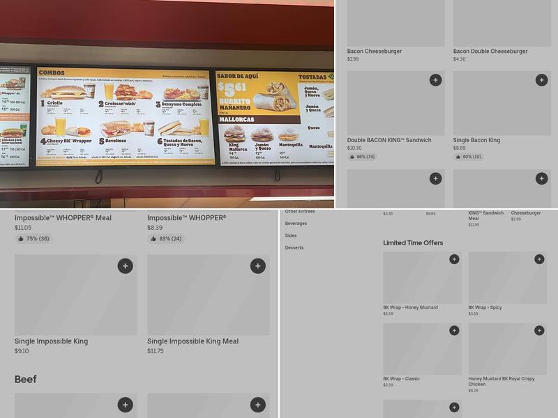 Burger King Menu
