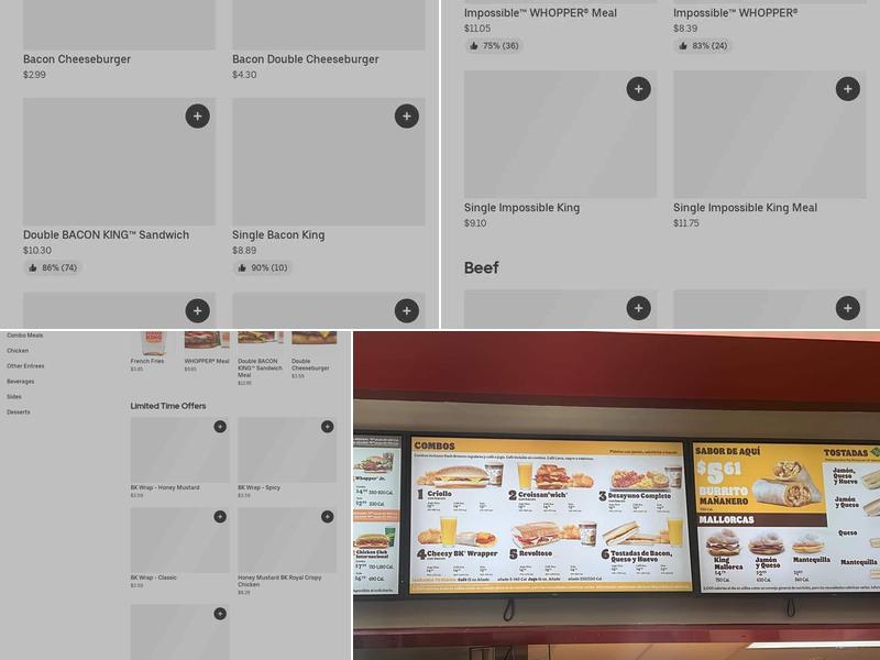 Burger King Menu