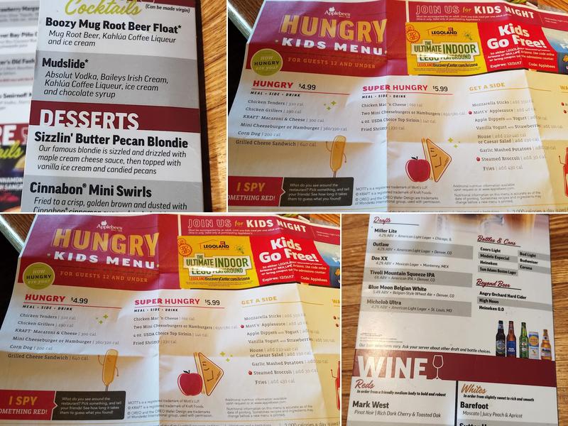 Applebee's Grill + Bar Menu