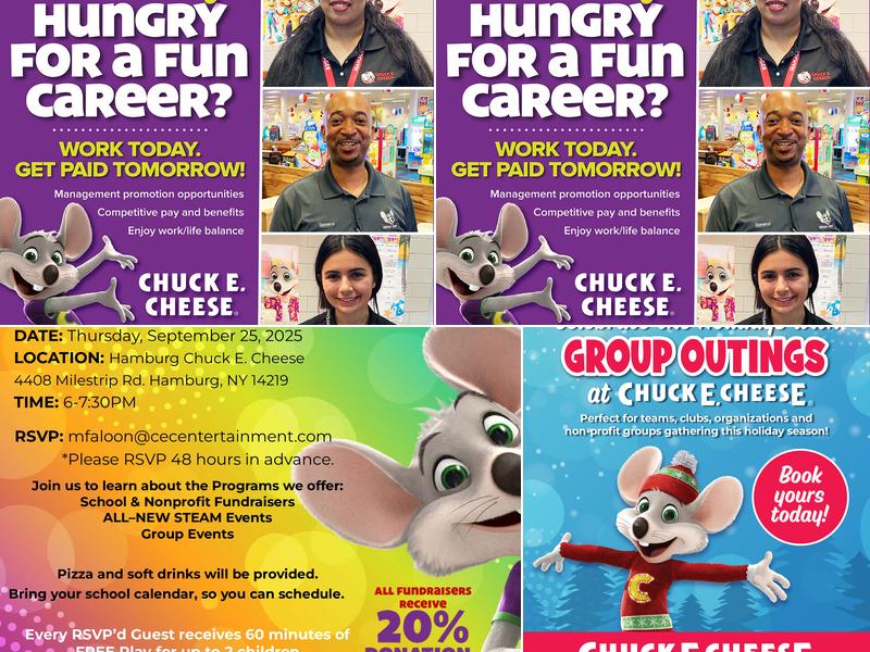 Chuck E. Cheese Menu