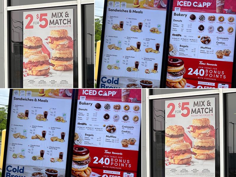 Tim Hortons Menu