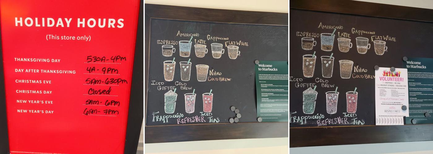 Starbucks Menu