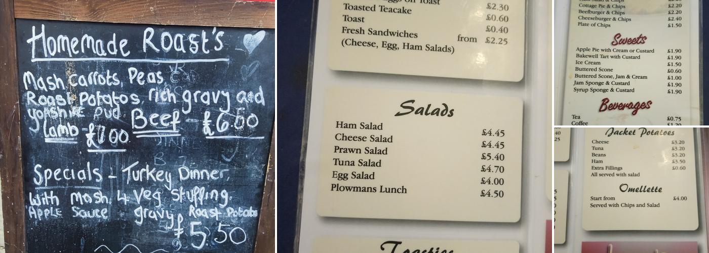 Jenny's Round Table Cafe Menu