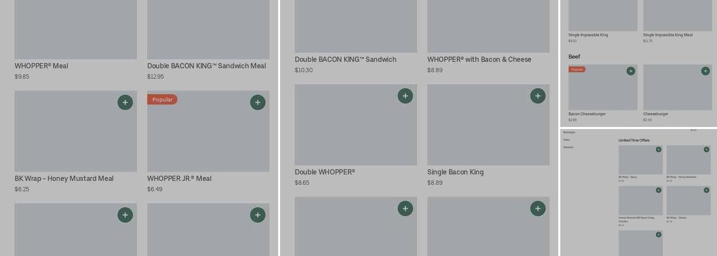 Burger King Menu