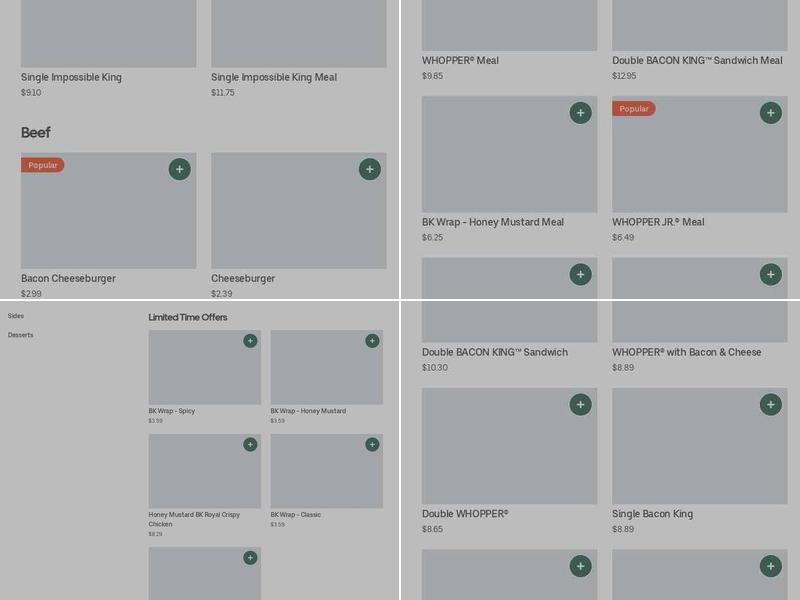 Burger King Menu