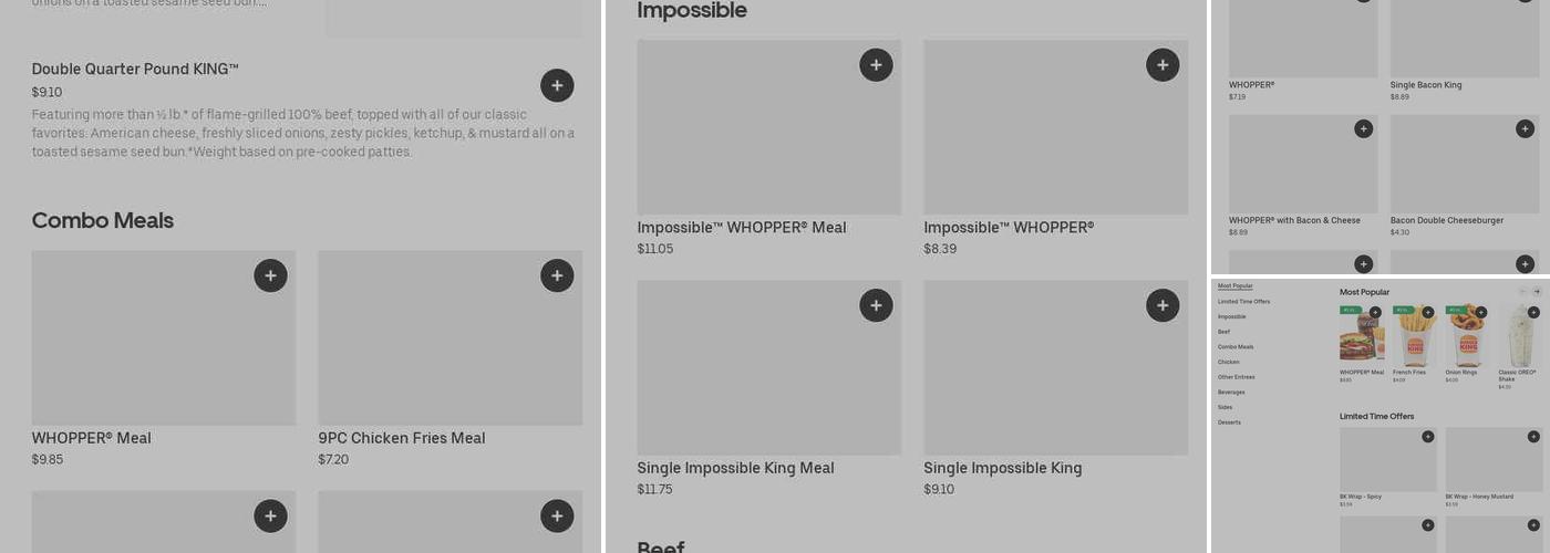 Burger King Menu