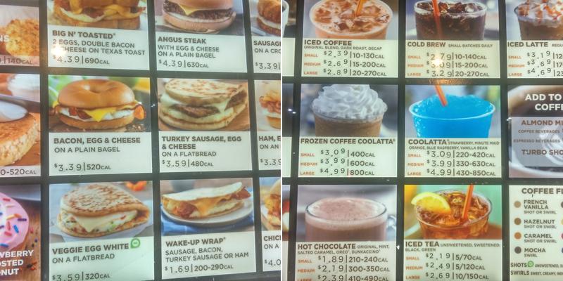 Dunkin' Menu