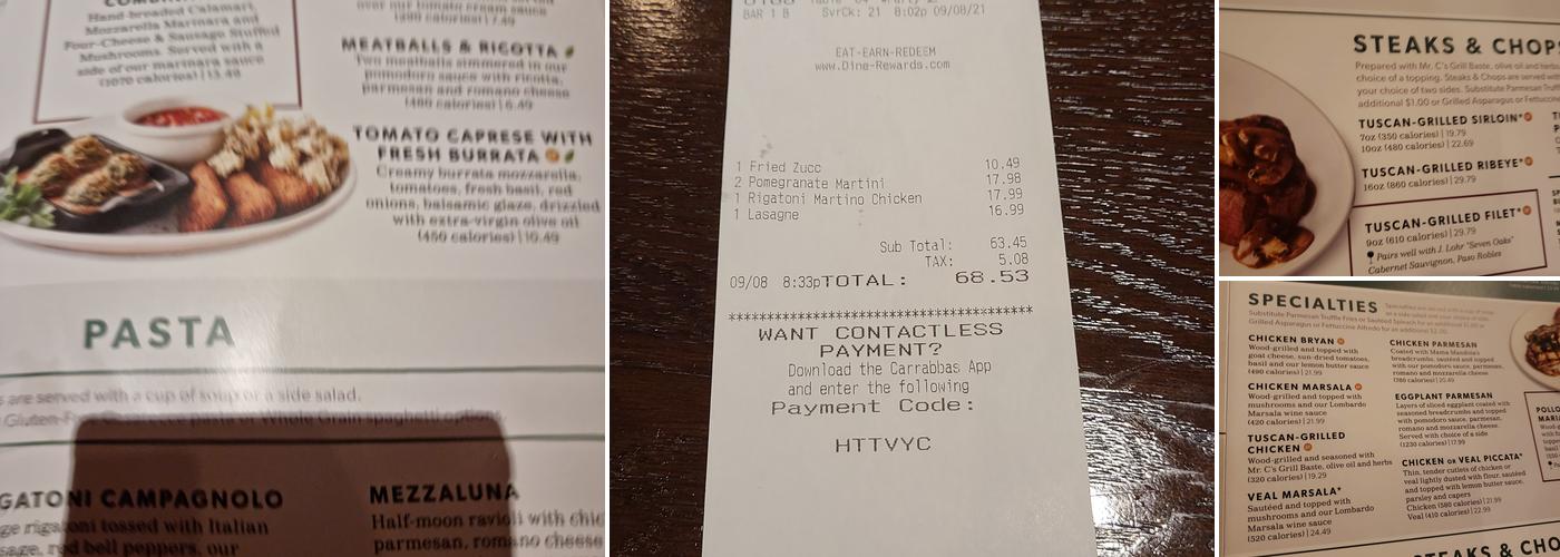 Carrabba's Italian Grill Menu