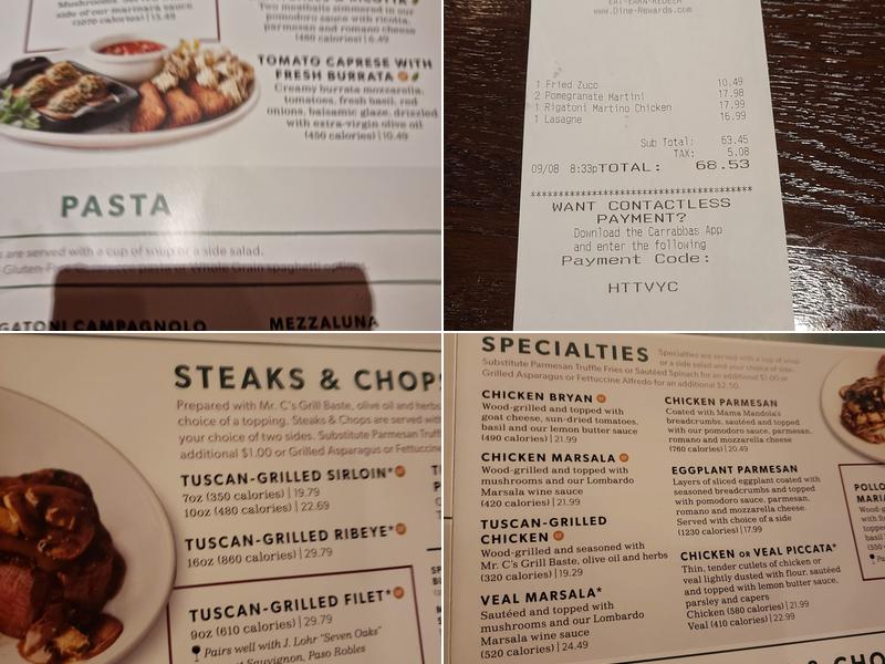 Carrabba's Italian Grill Menu