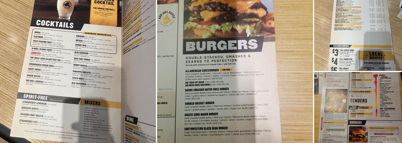 Buffalo Wild Wings Menu