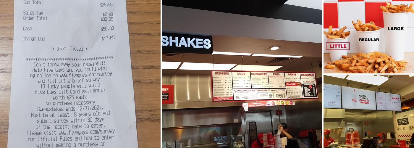 Five Guys Menu