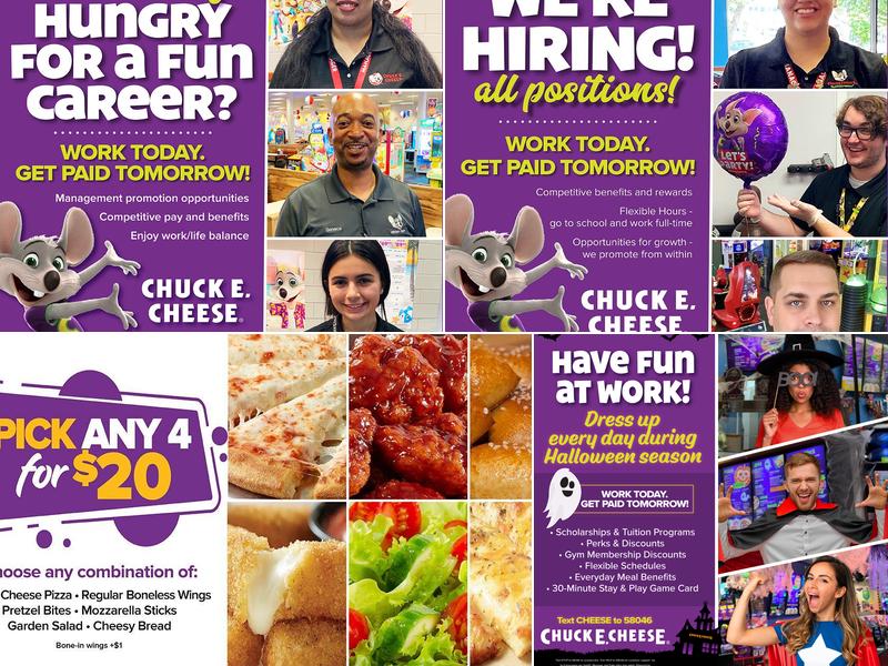 Chuck E. Cheese Menu
