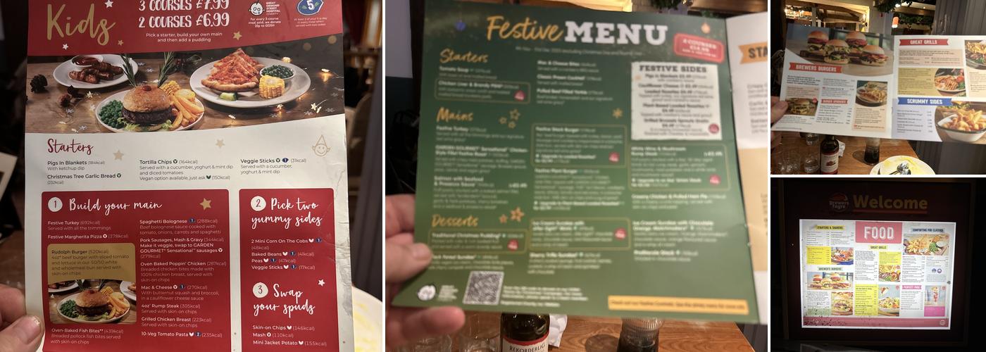 Freebridge Farm Brewers Fayre Menu