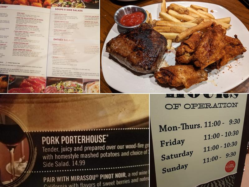 Outback Steakhouse Menu