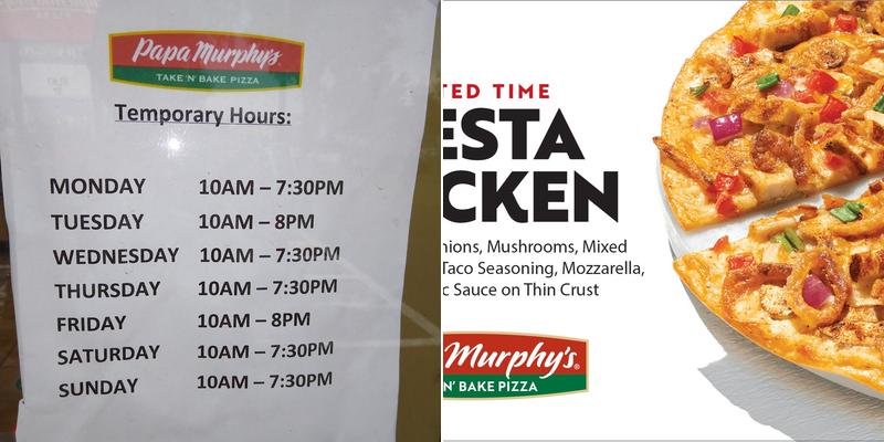 Papa Murphy's | Take 'N' Bake Pizza Menu