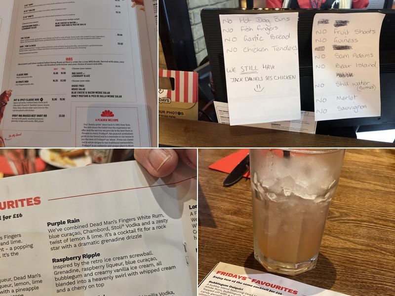 TGI Fridays - Bluewater Menu