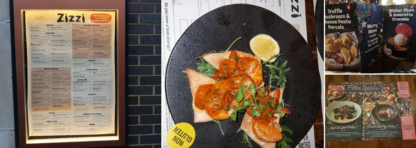 Zizzi Menu