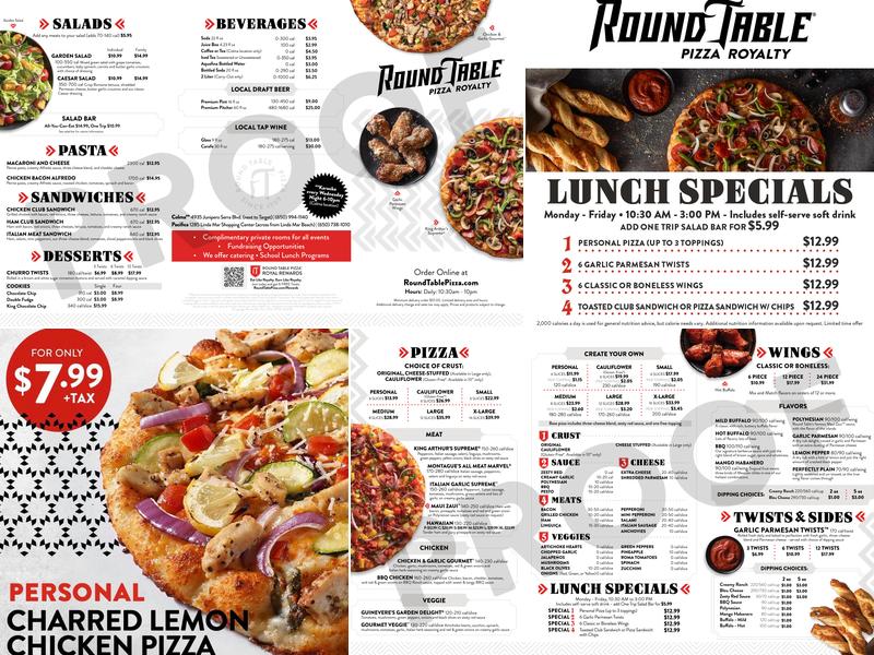 Round Table Pizza (Next to Target) Menu