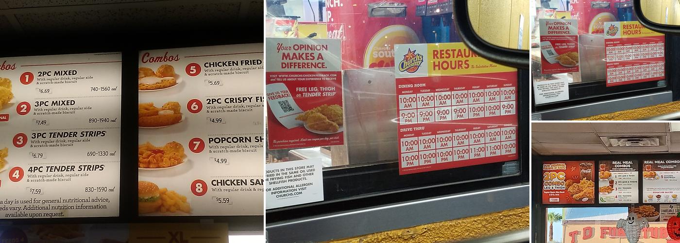 Church's Texas Chicken Menu