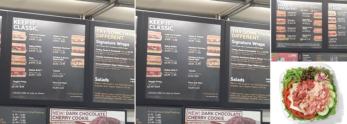 Subway Menu