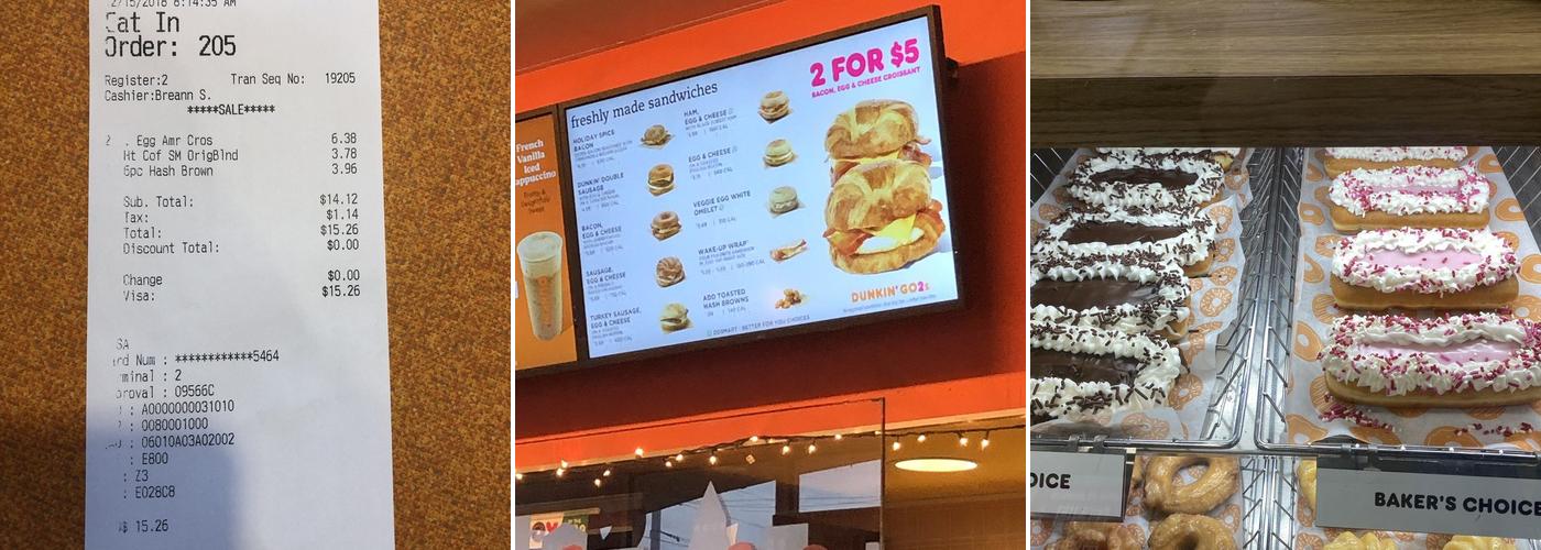 Dunkin' Menu