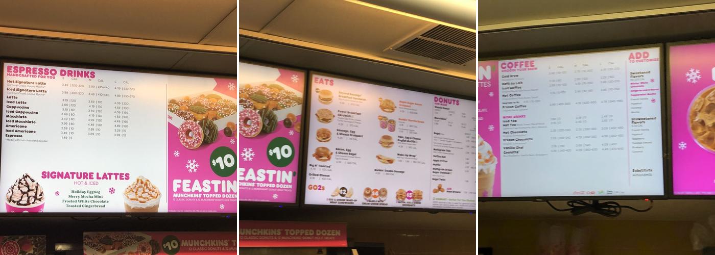 Dunkin' Menu