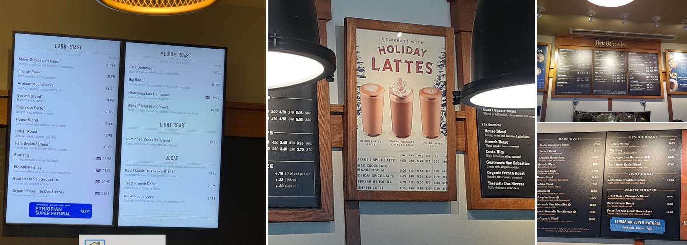 Peet's Coffee Menu