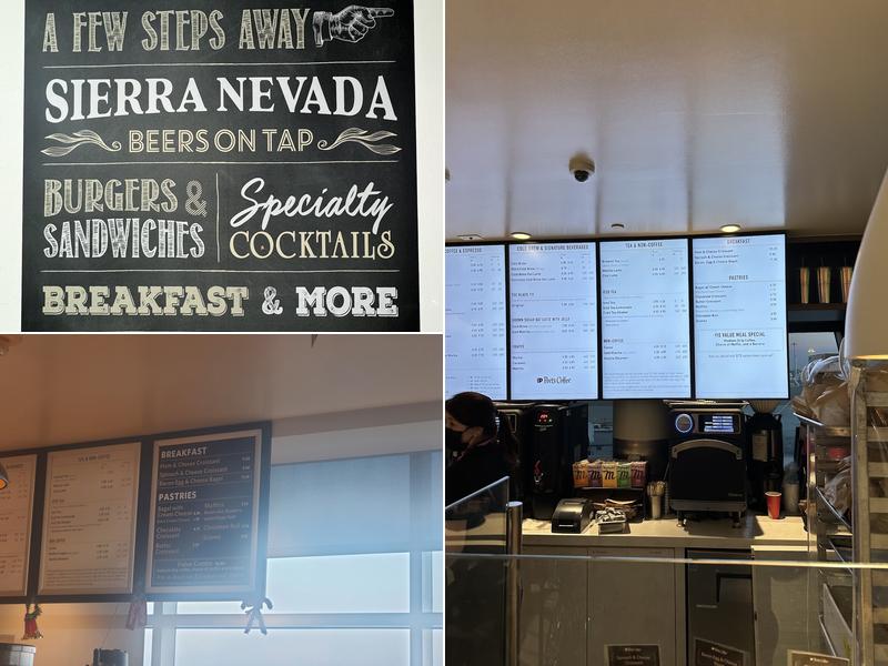 Peet's Coffee Menu