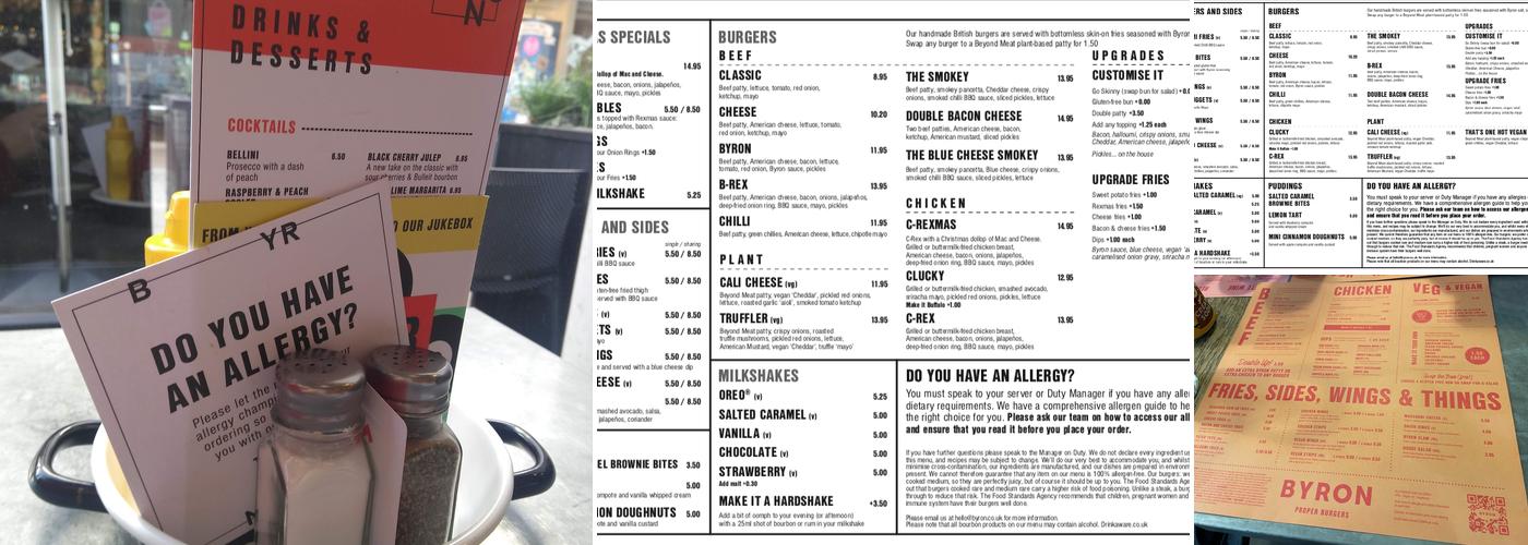 Byron arc Centre Menu