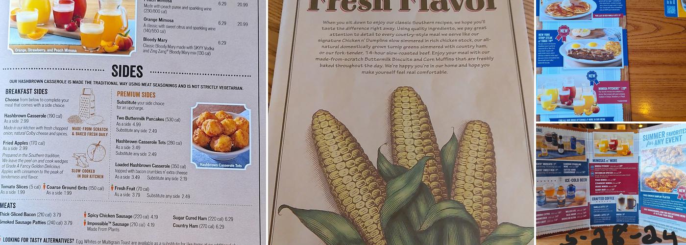 Cracker Barrel Old Country Store Menu