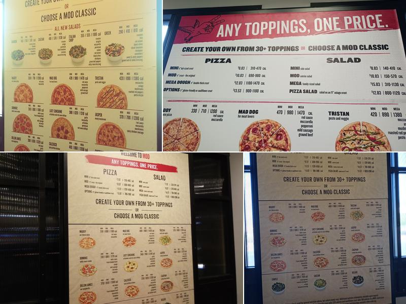 MOD Pizza Menu