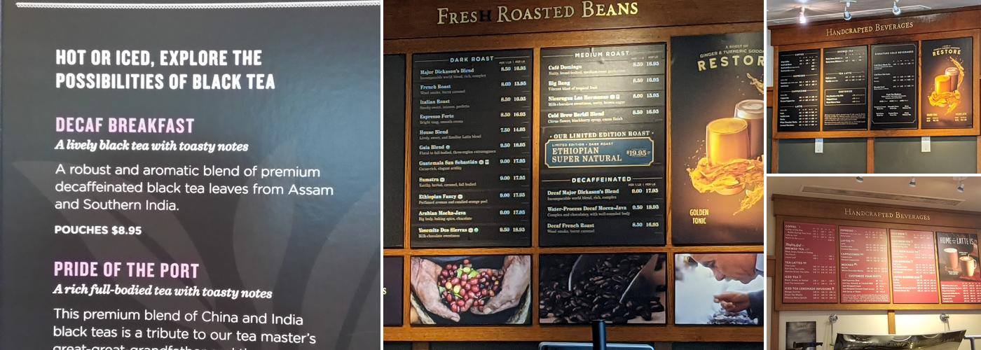 Peet's Coffee Menu