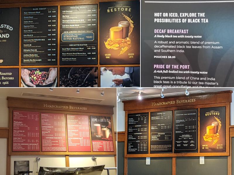 Peet's Coffee Menu