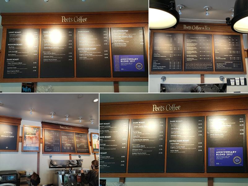Peet's Coffee Menu