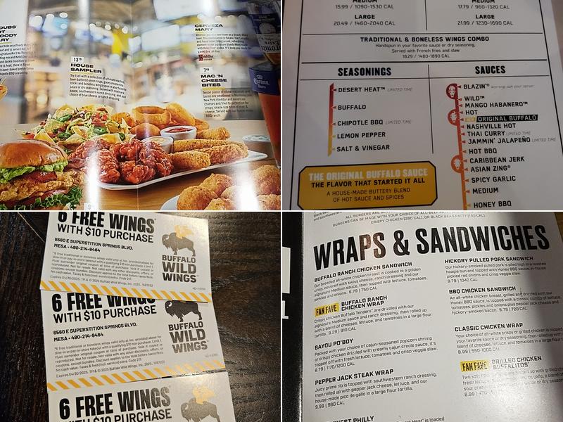 Buffalo Wild Wings Menu