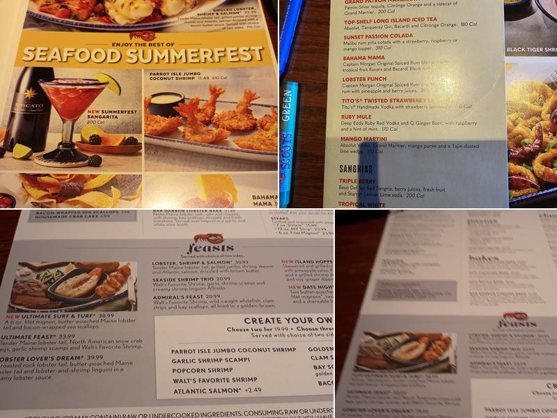 Red Lobster Menu