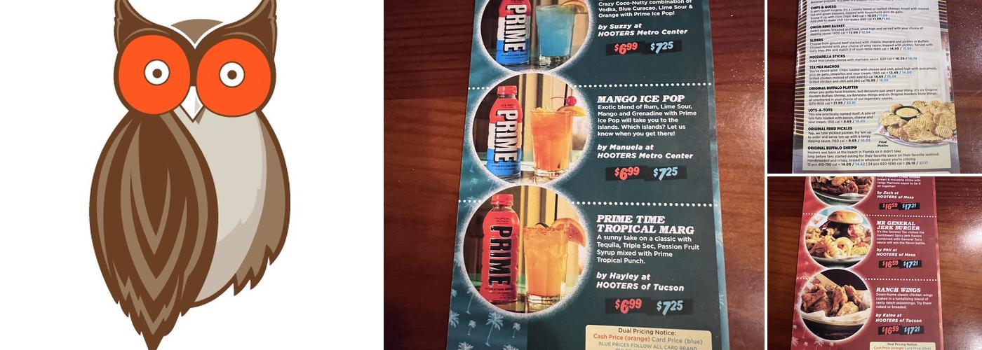 Hooters Menu