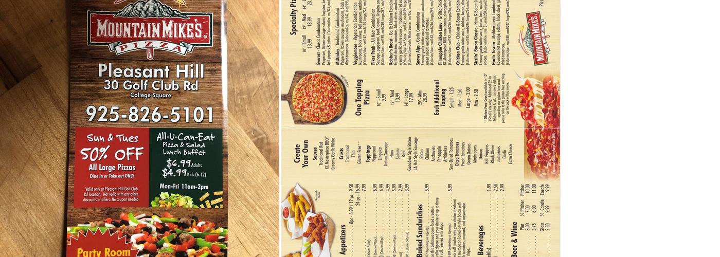 Mountain Mike's Pizza Menu