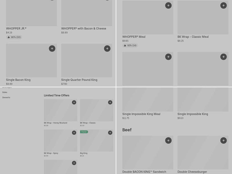 Burger King Menu