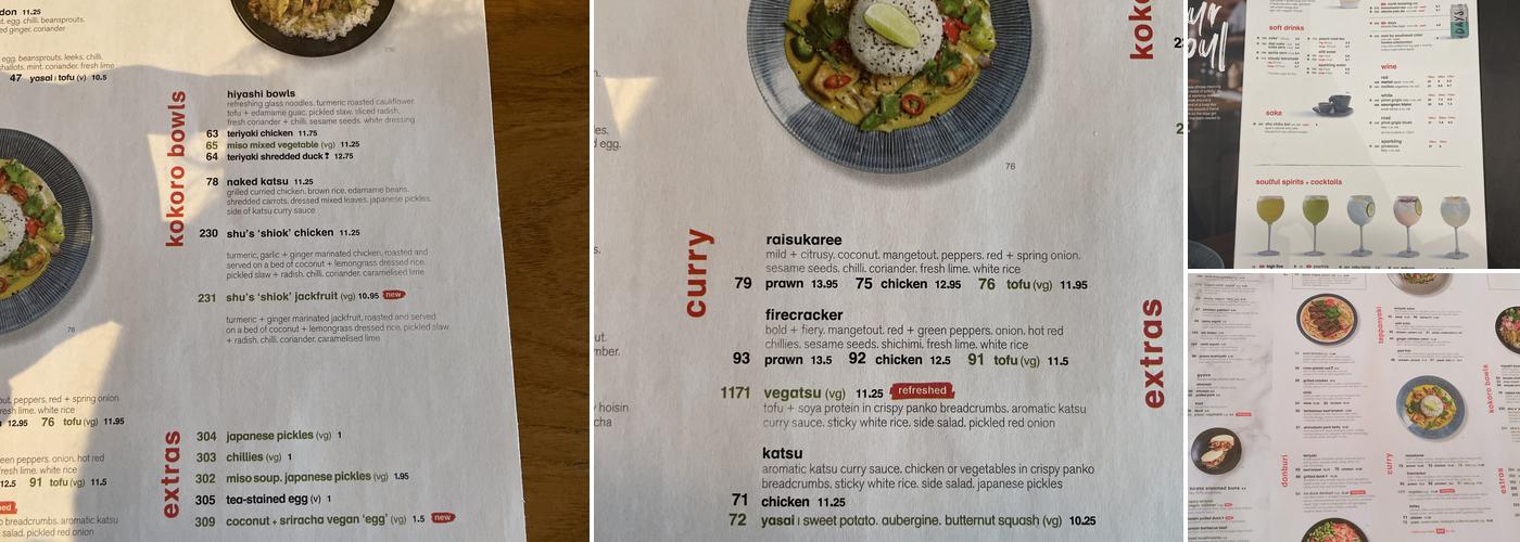 wagamama wandsworth southside Menu