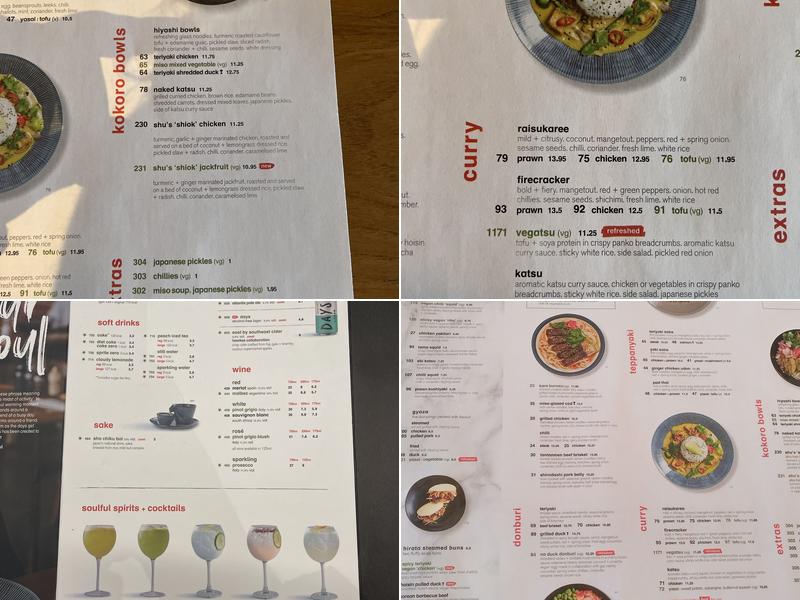 wagamama wandsworth southside Menu