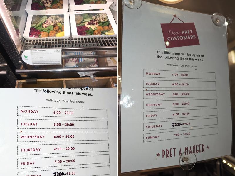 Pret A Manger Menu