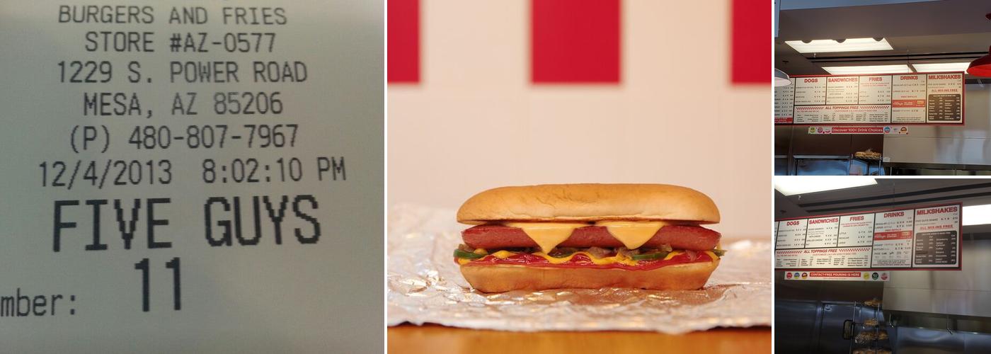 Five Guys Menu