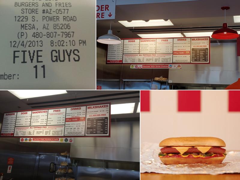 Five Guys Menu