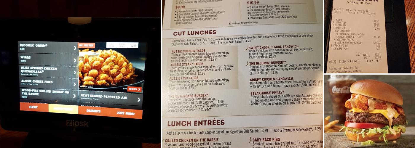 Outback Steakhouse Menu